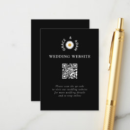 Tarjeta De Recepción Boda de manzanilla negra