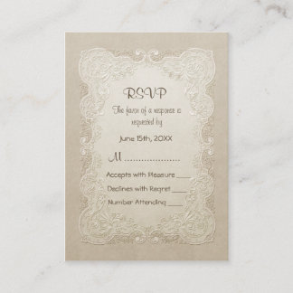 Tarjeta De Recepción Boda de mariposa de encaje floral