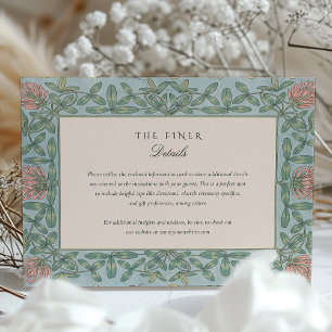 Tarjeta De Recepción Boda de Mariposa y Trébol Art Nouveau