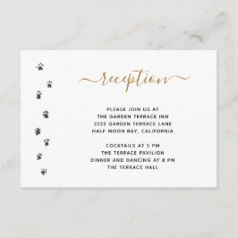 Tarjeta De Recepción Boda de Mascota Personalizada Dorada Lindo Recepci