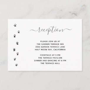 Tarjeta De Recepción Boda de Mascota Personalizada Plateada Lindo Recep