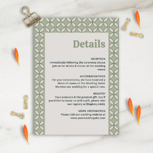 Tarjeta De Recepción Boda De Mediados De Siglo Mod Retro Detalles Del V
