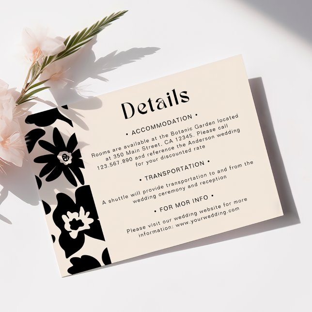 Tarjeta De Recepción Boda de Moda retro floral Boho (Subido por el creador)