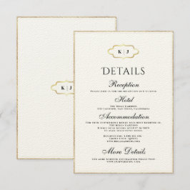 TARJETA DE RECEPCIÓN BODA DE MONOGRAMA CLÁSICA Y CALLIGRAFÍA ROMÁNTICA