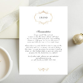 Tarjeta De Recepción boda de monograma de escudo dorado de color negro