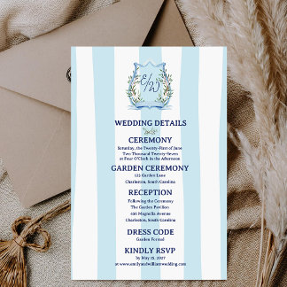 Tarjeta De Recepción Boda de Monograma de Jardín de Campo Francés con R
