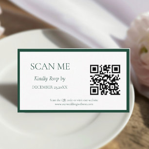 Tarjeta De Recepción Boda de monograma del escudo botánico verde esmera