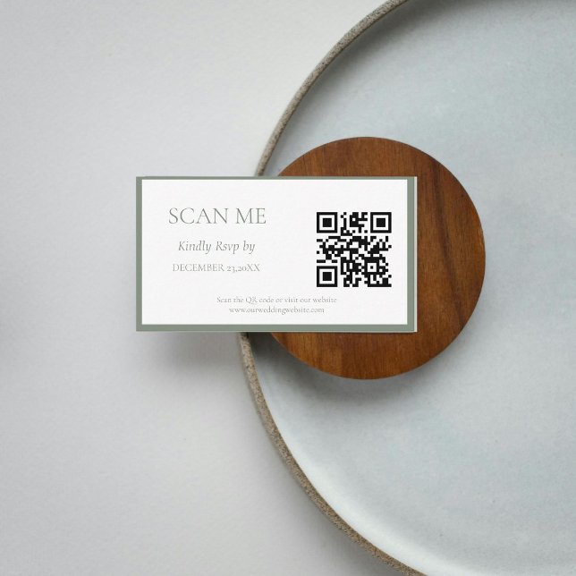 Tarjeta De Recepción Boda de monograma del escudo botánico verde simple (Subido por el creador)