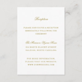 Tarjeta De Recepción Boda de monograma dorado