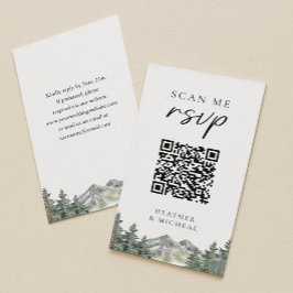 Tarjeta De Recepción Boda de montaña Scan Me RSVP