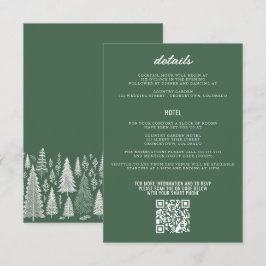 Tarjeta De Recepción Boda de Montaña Verde