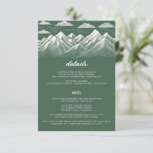 Tarjeta De Recepción Boda de Montaña Verde