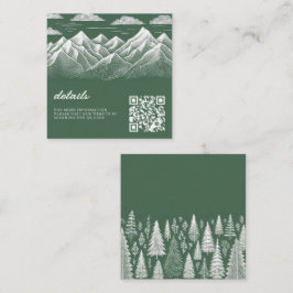 Tarjeta De Recepción Boda de Montaña Verde