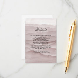 Tarjeta De Recepción Boda de montañas rosas polvorientas abstractas