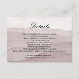 Tarjeta De Recepción Boda de montañas rosas polvorientas abstractas