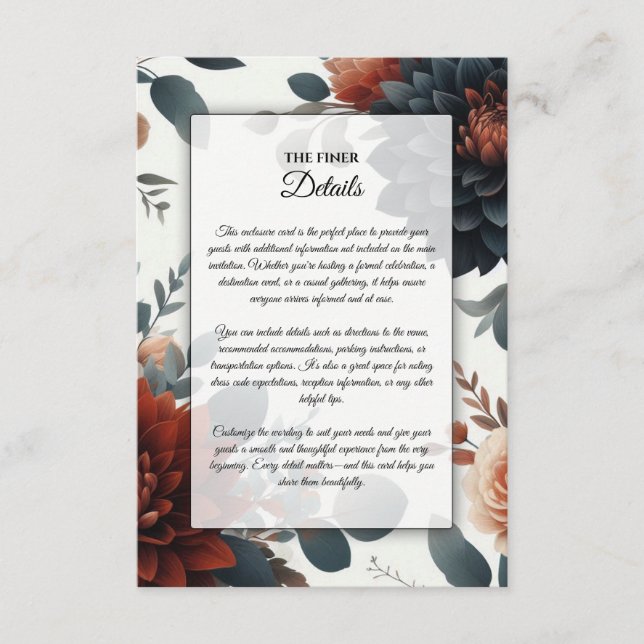 Tarjeta De Recepción Boda de Moody Rustic Fall (Anverso)