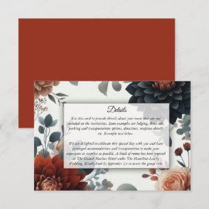Tarjeta De Recepción Boda de Moody Rustic Fall