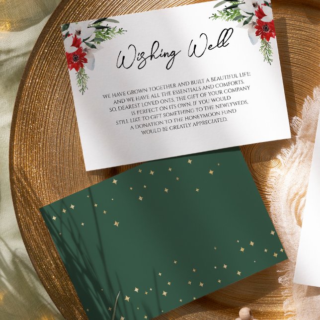 Tarjeta De Recepción Boda de Navidades clásicos simples que desea lo me (Subido por el creador)