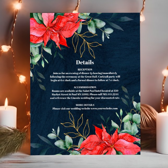 Tarjeta De Recepción Boda de Navidades de Berry en invierno suave (Subido por el creador)