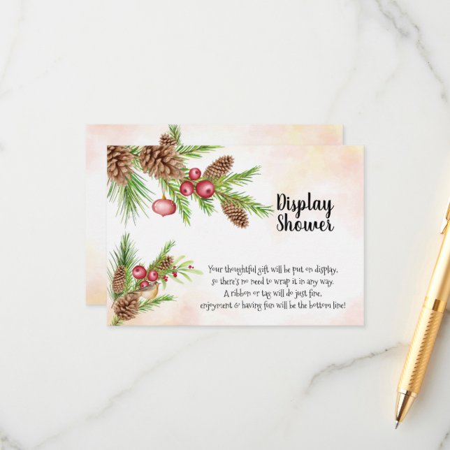 Tarjeta De Recepción Boda de navidades para mostrar ducha de novia (Anverso/Reverso In Situ)