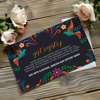Tarjeta De Recepción Boda de Nuestra Boda, floral de color negro mexica