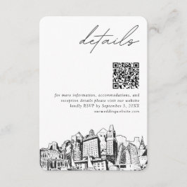 Tarjeta De Recepción Boda de Oakland Detalles modernos Código QR