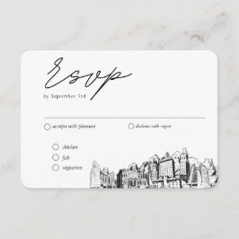 Tarjeta De Recepción Boda de Oakland Opción tradicional de comidas RSVP