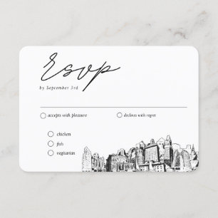 Tarjeta De Recepción Boda de Oakland Opción tradicional de comidas RSVP