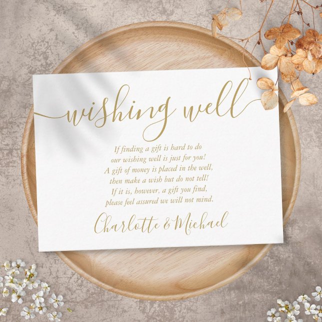 Tarjeta De Recepción Boda de oro con guión de firma ideal (Subido por el creador)