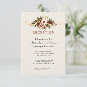 Tarjeta De Recepción Boda de oro con temática de Casino Glam Vegas acua