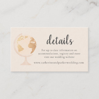 Tarjeta De Recepción Boda de oro del mapa del mundo de la aventura