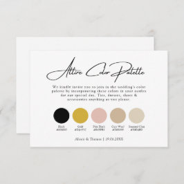 Tarjeta De Recepción Boda de oro negro + paleta de colores neutros para