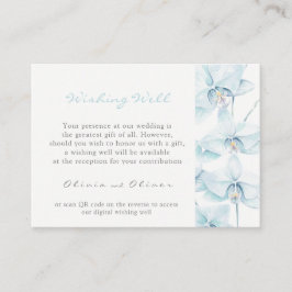 Tarjeta De Recepción Boda de orquídeas azules blandas deseando código Q