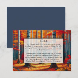 Tarjeta De Recepción Boda de otoño en el árbol de birch rústico