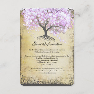 Tarjeta De Recepción Boda de pájaro Vintage RSVP de árbol de lavanda de