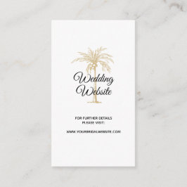 Tarjeta De Recepción Boda de Palm Tree de Oro Elegante