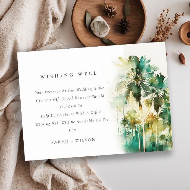 Tarjeta De Recepción Boda de palmeras tropicales de mal gusto (Subido por el creador)