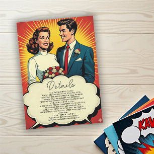Tarjeta De Recepción Boda de Pareja Romántica Vintage Retro al Estilo d