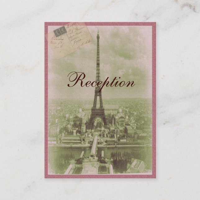 Tarjeta De Recepción Boda de París (Anverso)