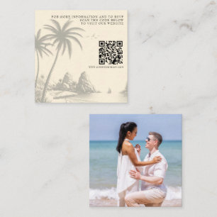Tarjeta De Recepción Boda de Pasaporte de Cancún QR