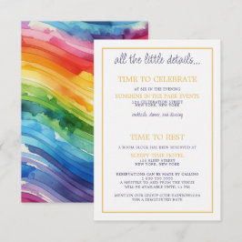 Tarjeta De Recepción Boda de pastel de arcoiris