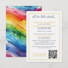 Tarjeta De Recepción Boda de pastel de arcoiris