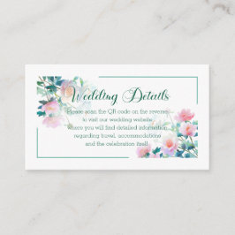 Tarjeta De Recepción Boda de Peonía Rosa Fresca Floral Caligrafía