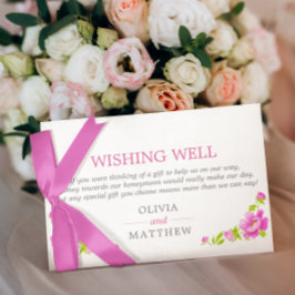 Tarjeta De Recepción Boda De Peonies Rosados Deseando Bien