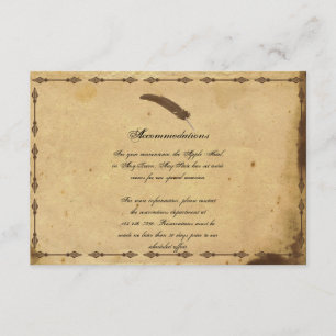 Tarjeta De Recepción Boda de pergamino elegante antiguo