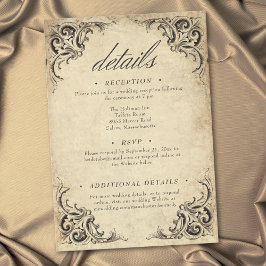 Tarjeta De Recepción Boda de pergamino negro hasta la muerte vintage