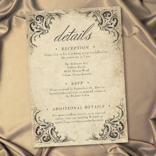 Tarjeta De Recepción Boda de pergamino negro hasta la muerte vintage
