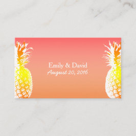 Tarjeta De Recepción Boda de piña tropical Insertar sitio web
