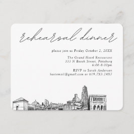 Tarjeta De Recepción Boda de Pittsburgh Cena elegante de ensayo