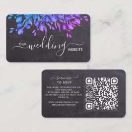 Tarjeta De Recepción Boda de pizarra rusa de eucalipto Código QR RSVP